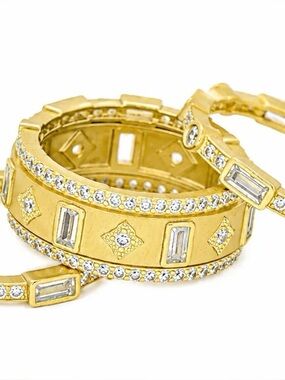 Freida Rothman Celestial Morning Window Cigar Band Ring.  Thick band only.